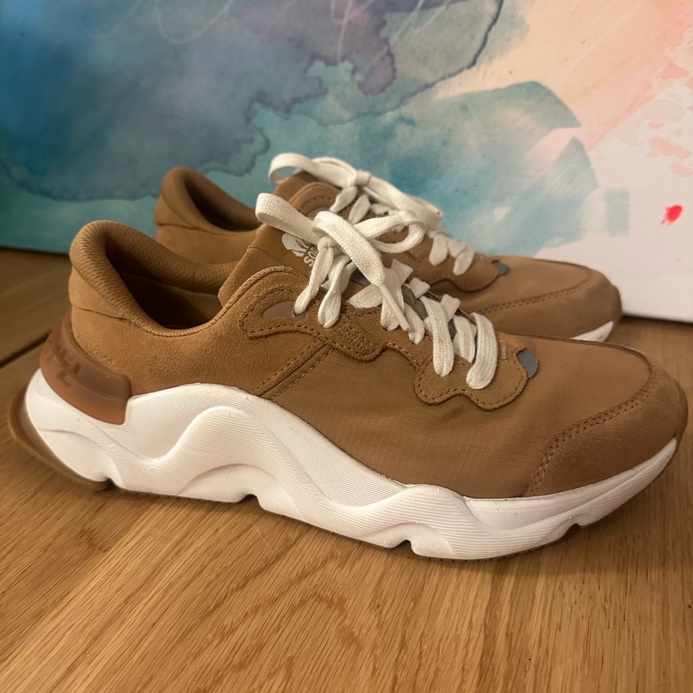 Sorel Tan and White Women's Athletic Sneakers - Picture 2 of 9
